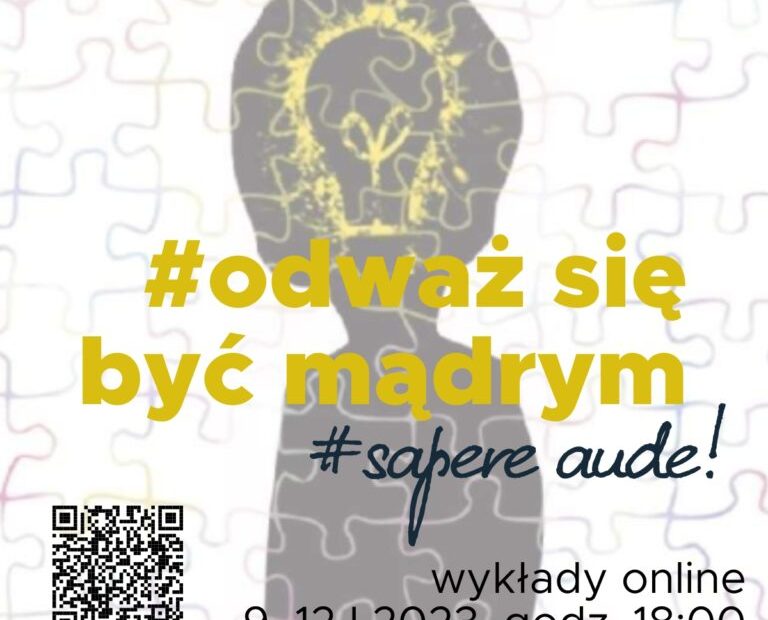 Wykłady z filozofii online w ramach Konkursu Filozoficznego „#Odważ się być Mądrym# Sapere Aude!”